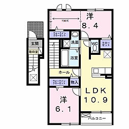 下細井町アパート(028808001) 2LDKの間取図画像