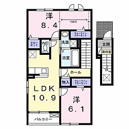 下細井町アパート(028808001) 2LDKの間取図画像