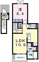 パストラルメゾン白水 1LDKの間取図画像