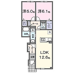 アウル フォレスト 2LDKの間取図画像