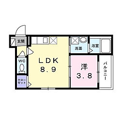 GoodLife 小阪本町 1LDKの間取図画像