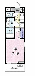 ラフレシール 1Kの間取図画像