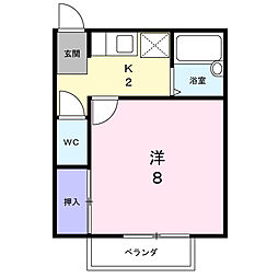 オーク★ハイツ 1Kの間取図画像