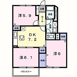 ベルフィオーレ 3DKの間取図画像
