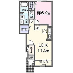 フェリーチェ 幸 1LDKの間取図画像