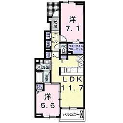 スイートハウス藤6 2LDKの間取図画像