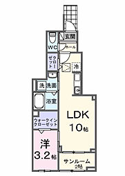 グランビアレジデンス 1LDKの間取図画像
