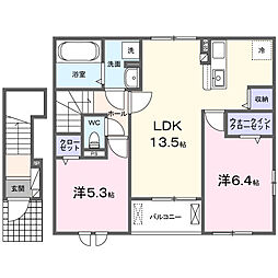 トレ・フィオーレIII 2LDKの間取図画像