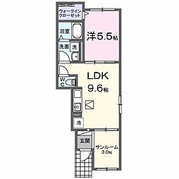 メゾン ド ローズ・ガーデン 1LDKの間取図画像