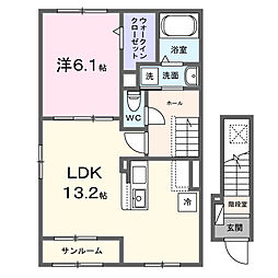 アルバーダカサ 1LDKの間取図画像