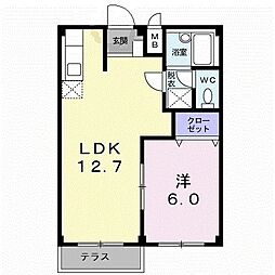 ハイムアークヒル 1LDKの間取図画像