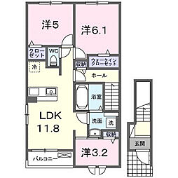 仮称;宮久保4丁目アパートI 3LDKの間取図画像
