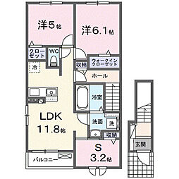 トレゾア II 3LDKの間取図画像