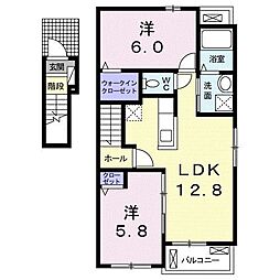 カンタービレ西浜2 2LDKの間取図画像