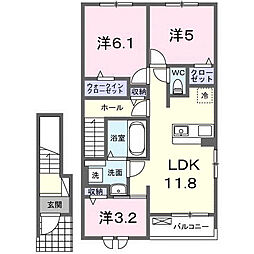 仮称;宮久保4丁目アパートII 3LDKの間取図画像