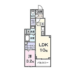 リラリア町田 1LDKの間取図画像