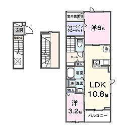 リラリア町田 2LDKの間取図画像