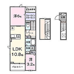 リラリア町田 2LDKの間取図画像