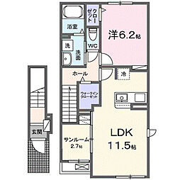 イリーデIII 1LDKの間取図画像