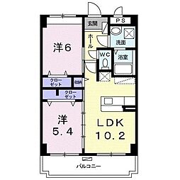グレイスコート 2LDKの間取図画像