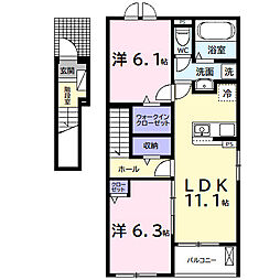 (仮称)古市場アパート 2LDKの間取図画像