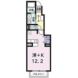 ノーブルメゾン飯塚 1Kの間取図画像
