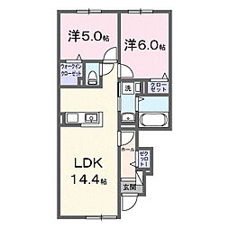 アステリア I 2LDKの間取図画像