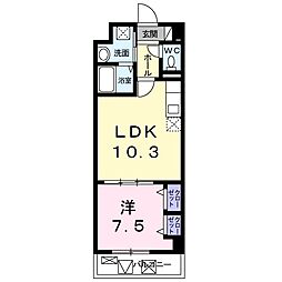 カーサフェリーチェ 1LDKの間取図画像