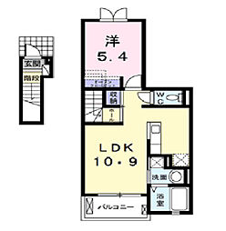H&Sコンフォートテラス 1LDKの間取図画像