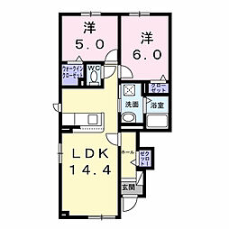 リアン 2LDKの間取図画像