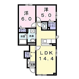 リアン 2LDKの間取図画像