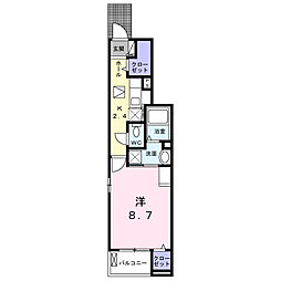 グレイス フォーラム 1Kの間取図画像