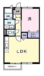 サンフラワーA 1LDKの間取図画像