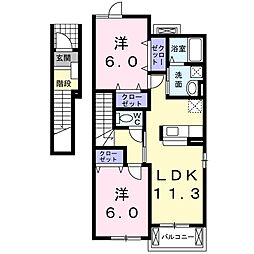 アバンツァート・ノース 2LDKの間取図画像