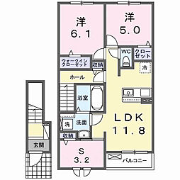 連取町アパート(028836901) 2LDKの間取図画像