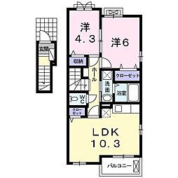 マリンコート・掛川 2LDKの間取図画像