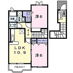 サン・イーストA 2LDKの間取図画像