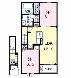 エスペランサ 2LDKの間取図画像