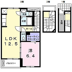 シトラス・ヴィレッジA 1LDKの間取図画像