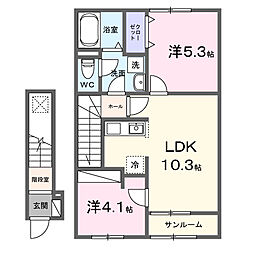 グレイスII 2LDKの間取図画像