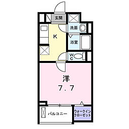 グランデュオ 1Kの間取図画像