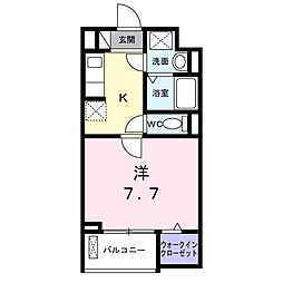 グランデュオ 1Kの間取図画像