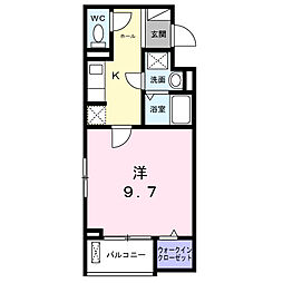 グランデュオ 1Kの間取図画像