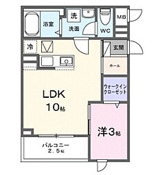 メゾン ド オラクル 1LDKの間取図画像