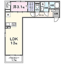 メゾン ド オラクル 1LDKの間取図画像