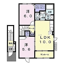 グラン・シャリオ 2LDKの間取図画像