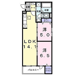 ヒカルサ尼崎西難波 2LDKの間取図画像