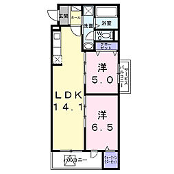 ヒカルサ尼崎西難波 2LDKの間取図画像