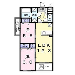 ヒカルサ尼崎西難波 2LDKの間取図画像