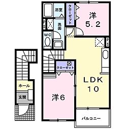 セレーノ広江1 2LDKの間取図画像